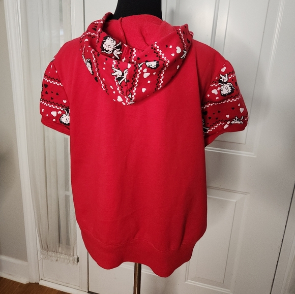 Vintage Betty Boop Brand Authentic Red Hearts Zip Hoodie Size XXL Junior 19 - Picture 3 of 5